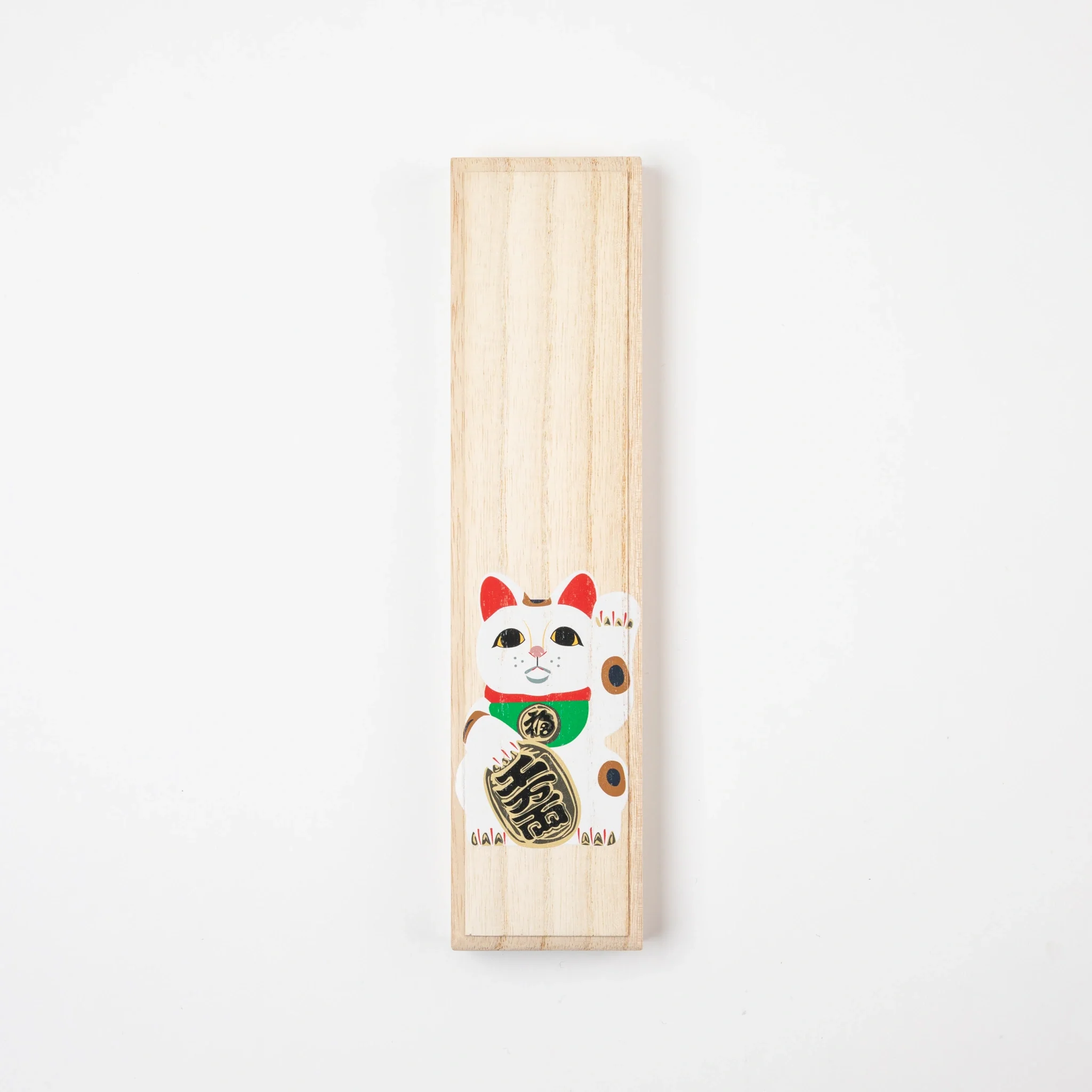 Gold Ichimatsu Lacquer Chopsticks with Maneki-neko Paulownia Gift Box - Image 5