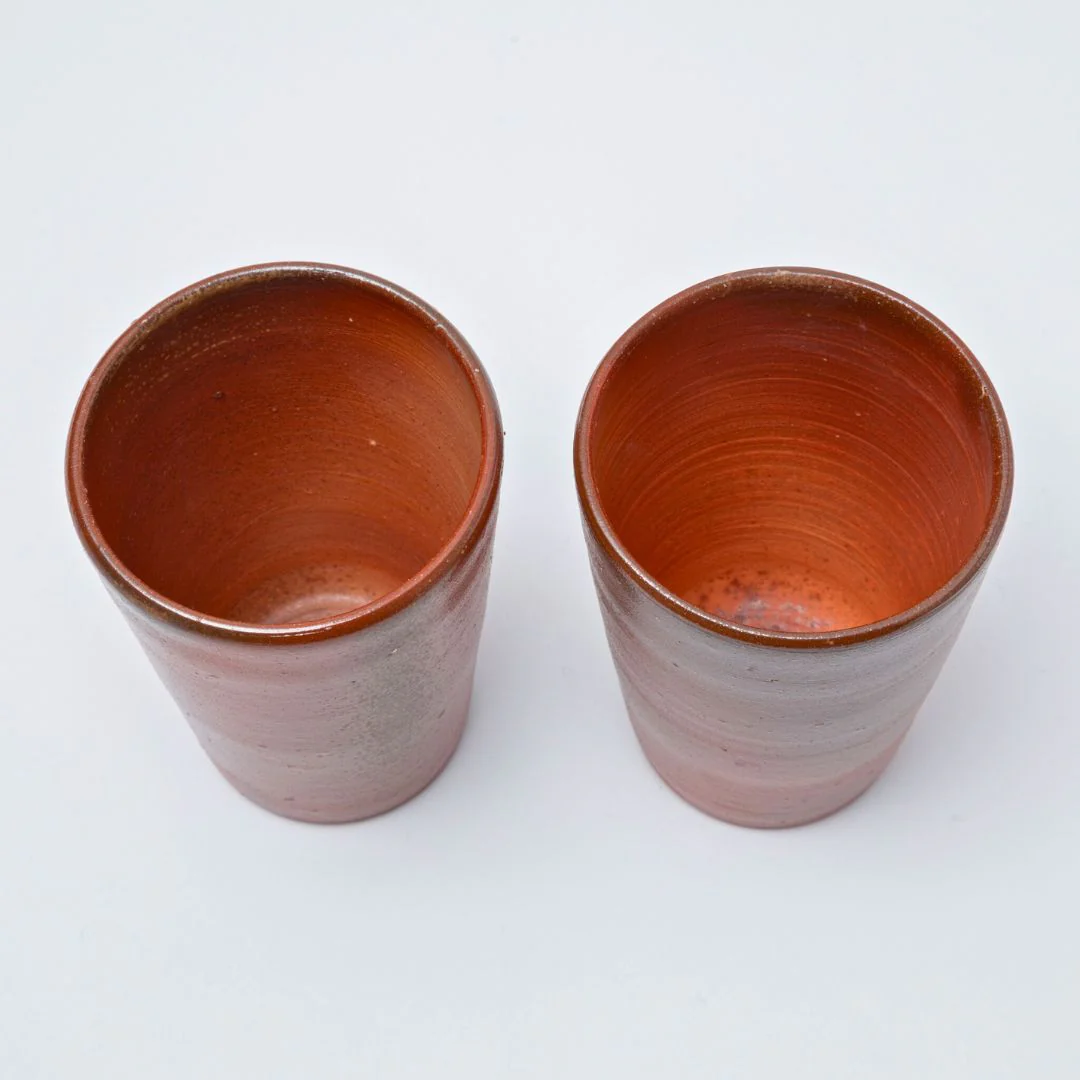 Hozan Kiln Hidasuki and Goma Bizen Ware Beer Tumbler Set - Image 4