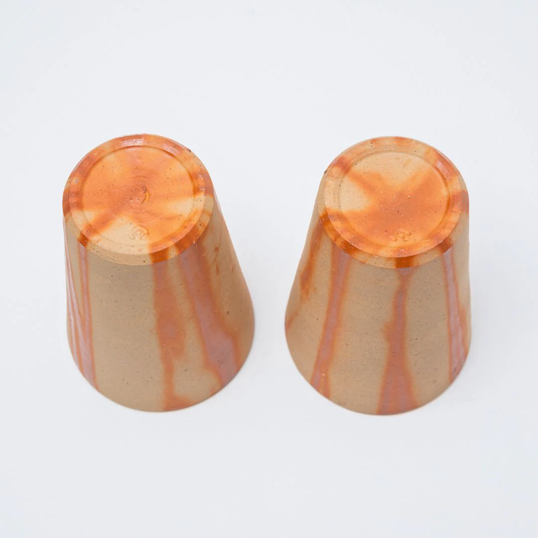 Hozan Kiln Hidasuki Bizen Ware Beer Tumbler Set - Image 5