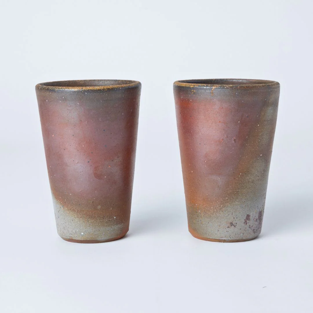 Hozan Kiln Sangiri Bizen Ware Beer Tumbler Set - Image 3