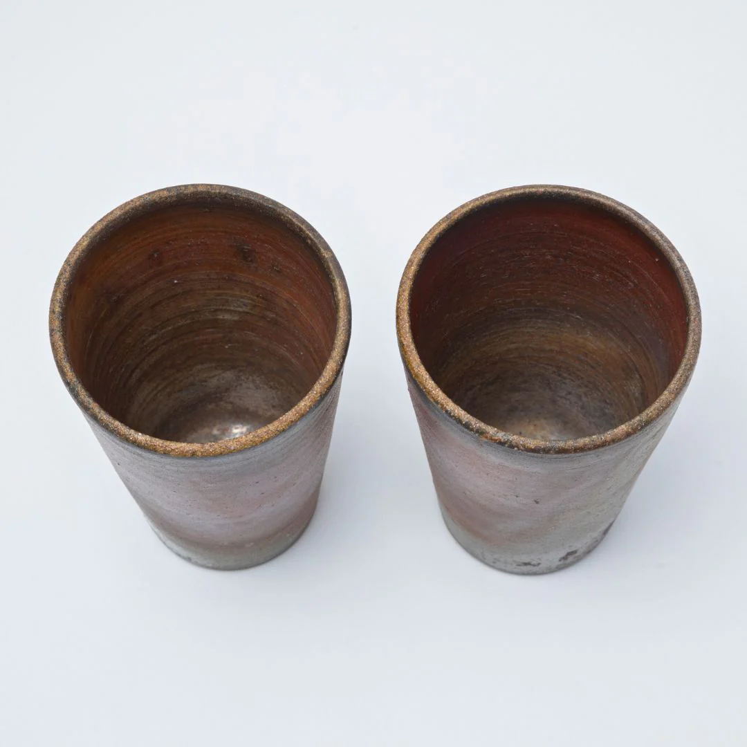 Hozan Kiln Sangiri Bizen Ware Beer Tumbler Set - Image 4