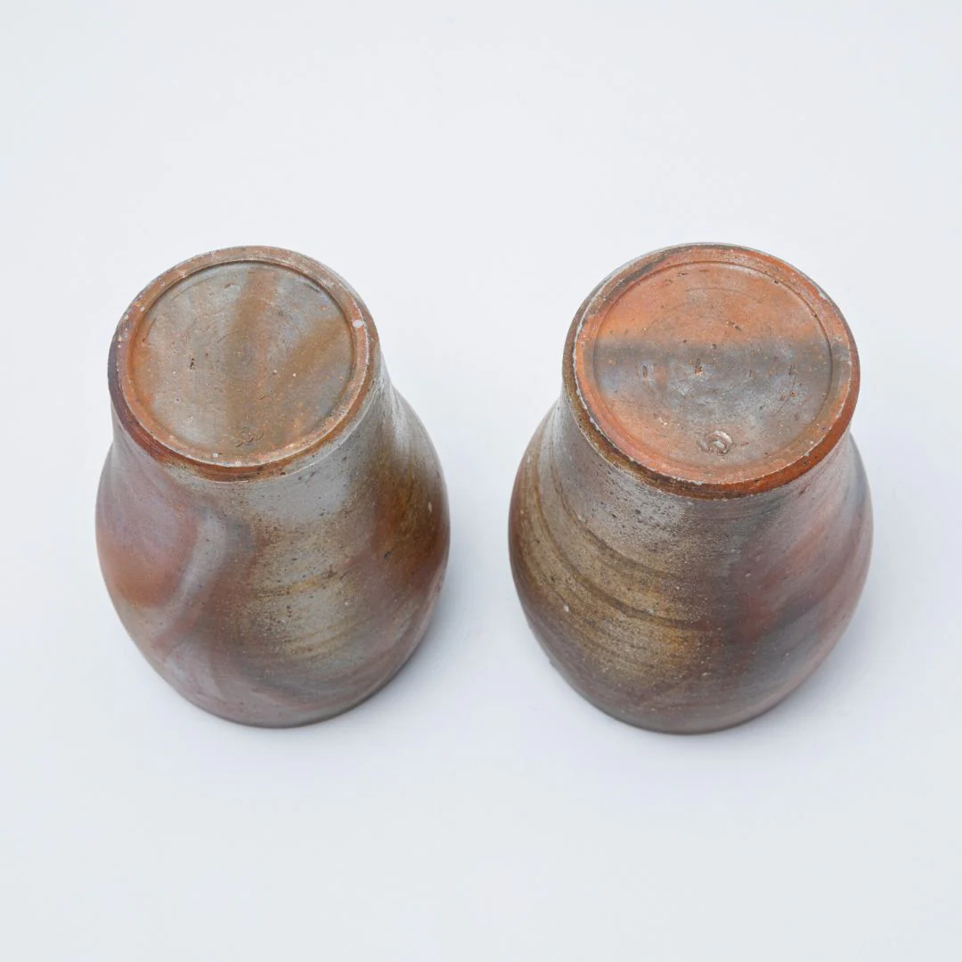 Hozan Kiln Sangiri Bizen Ware Rounded Beer Tumbler Set - Image 5