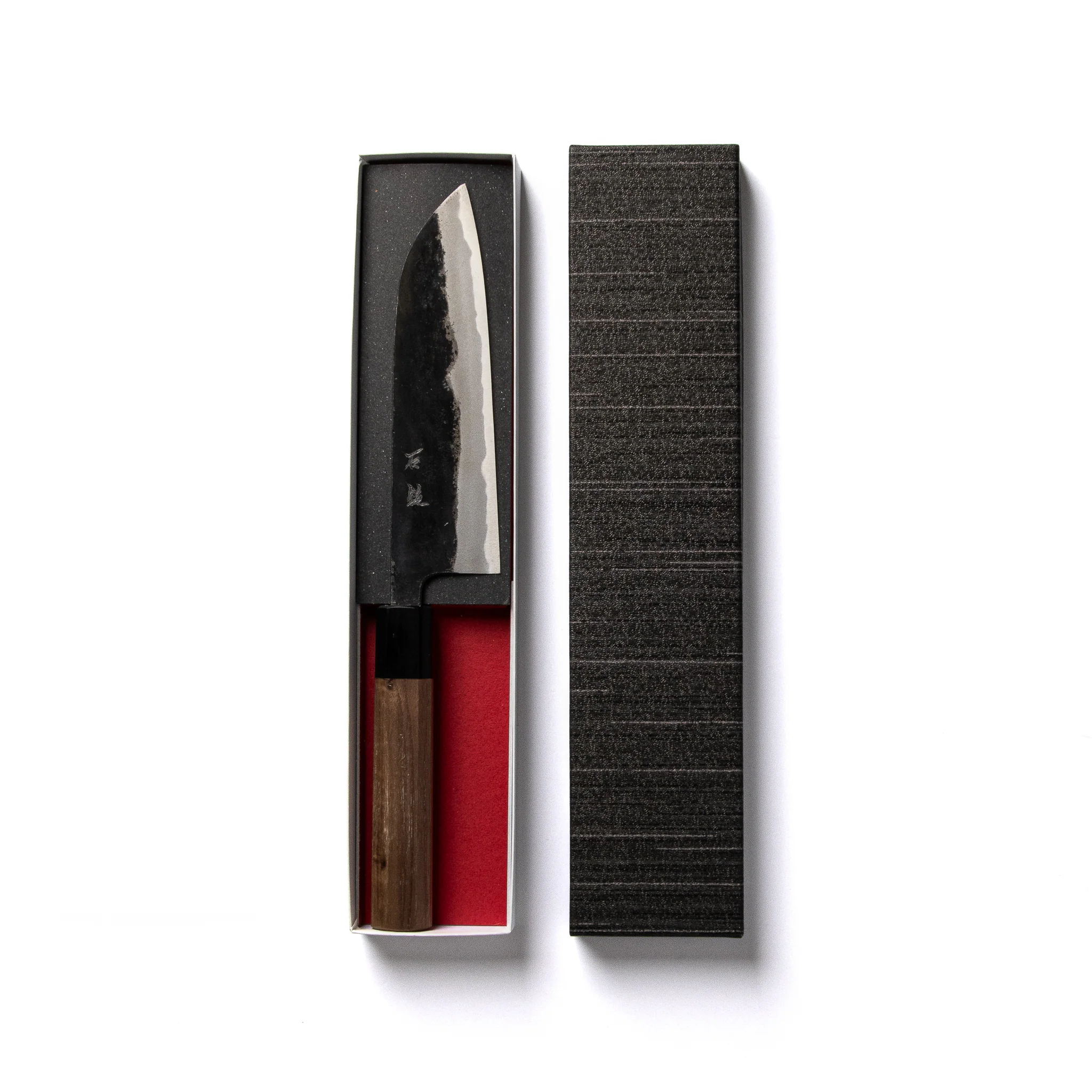 Ishizuchi Blue Super Steel Santoku Knife Walnut Handle - Image 5