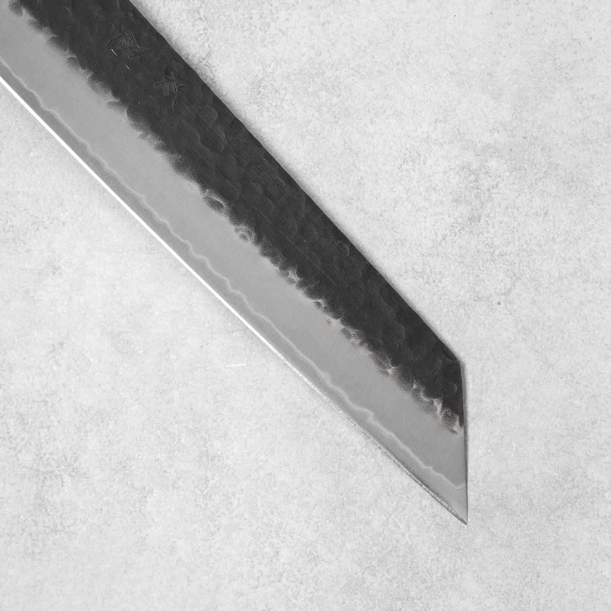 Ishizuchi Blue Super Steel Kurohada Tsuchime Kiritsuke Knife Rosewood Handle - Image 3