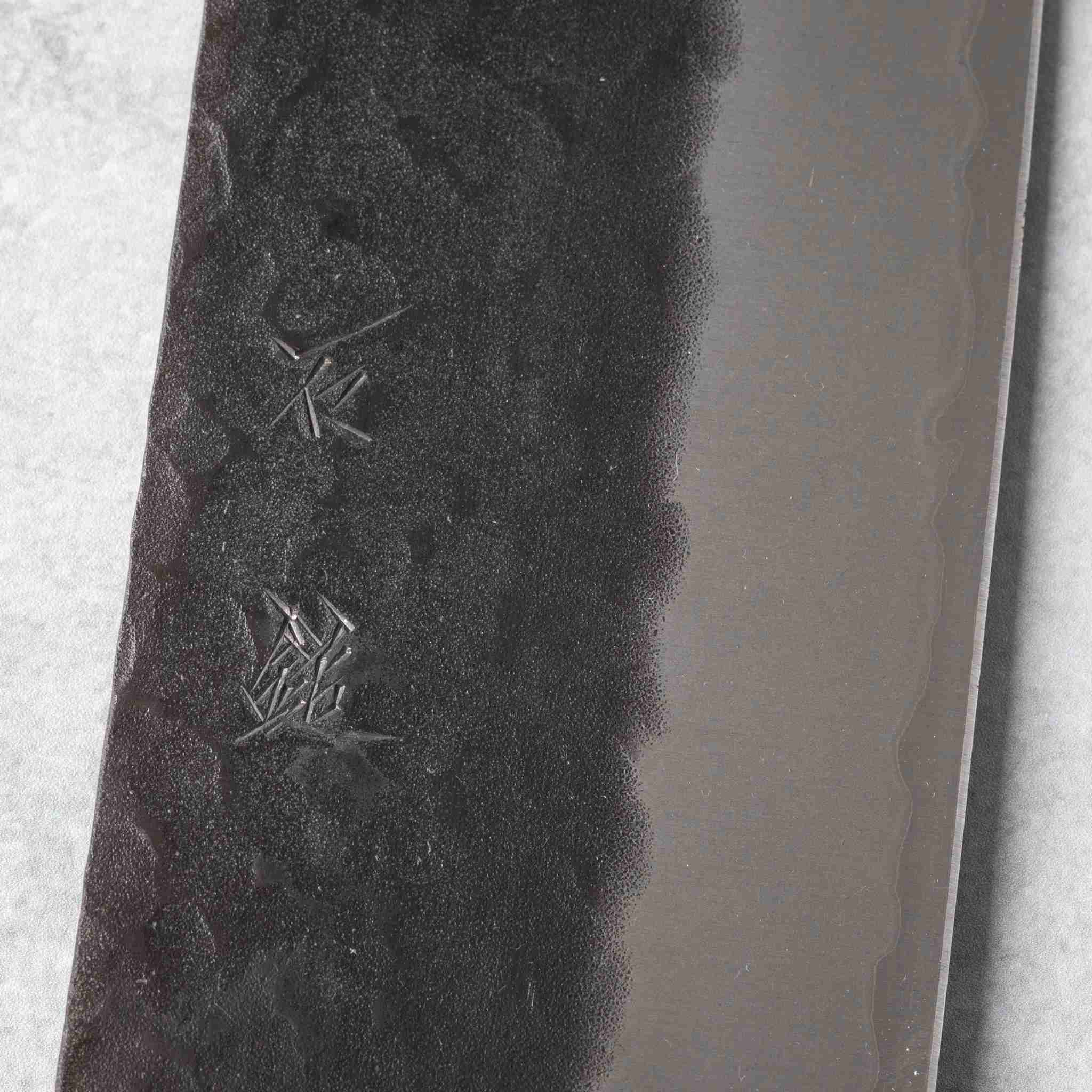 Ishizuchi Blue Super Steel Kurohada Tsuchime Nakiri Knife Rosewood Handle - Image 5