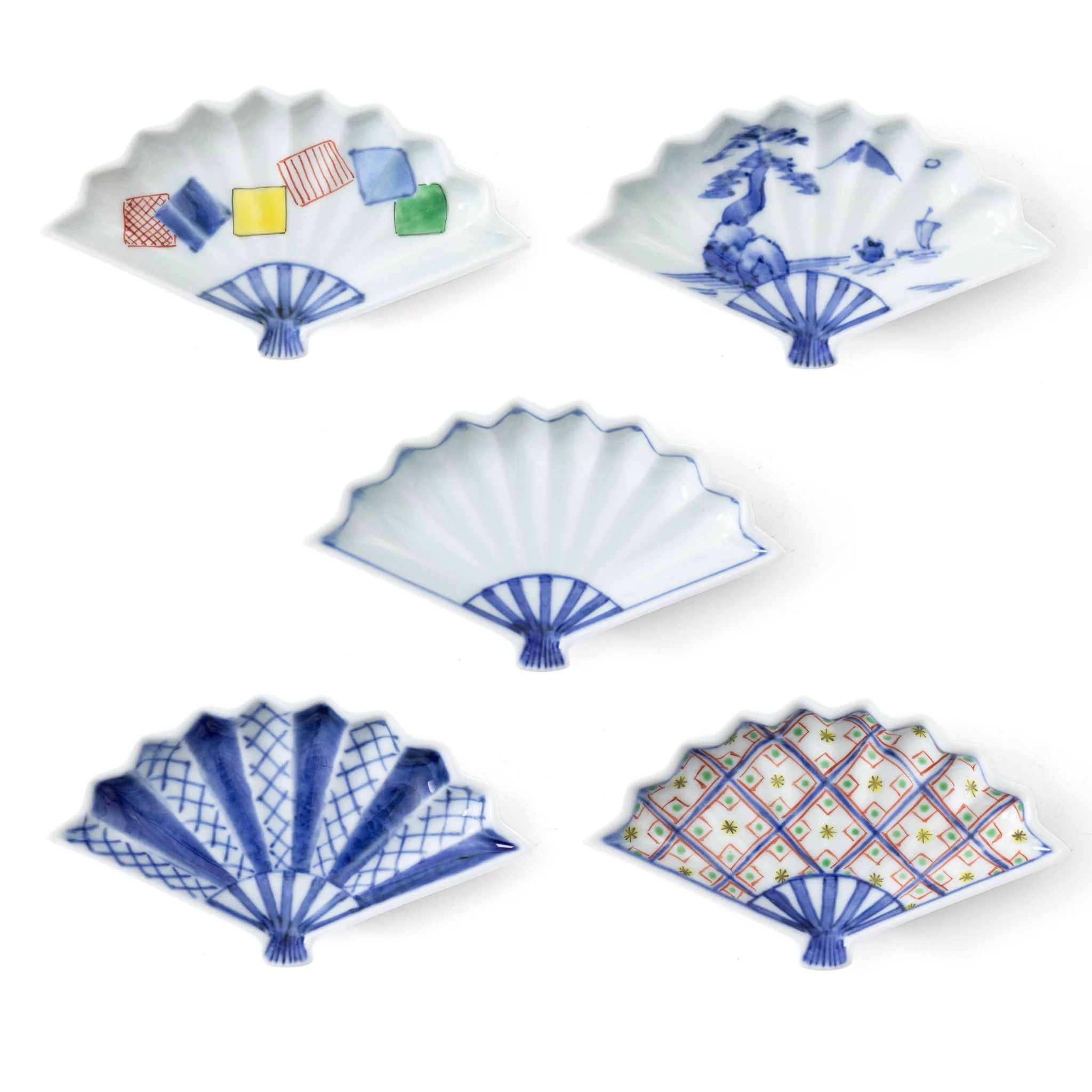 Keizan Kiln Arita Sansui Fan-Shaped Sauce Dish - Image 5
