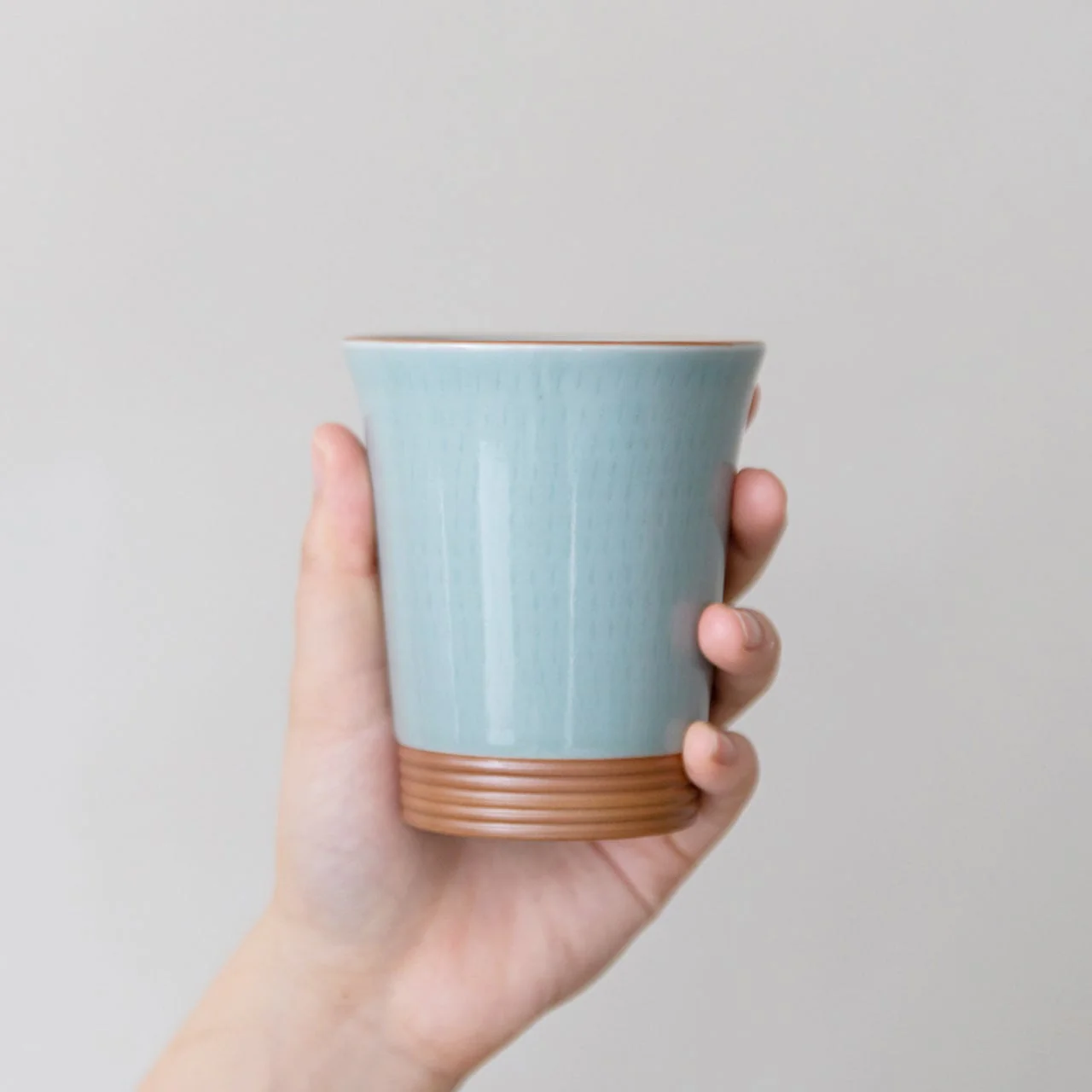 Large Blue Celadon Porcelain Kiyomizu Cup - Image 3