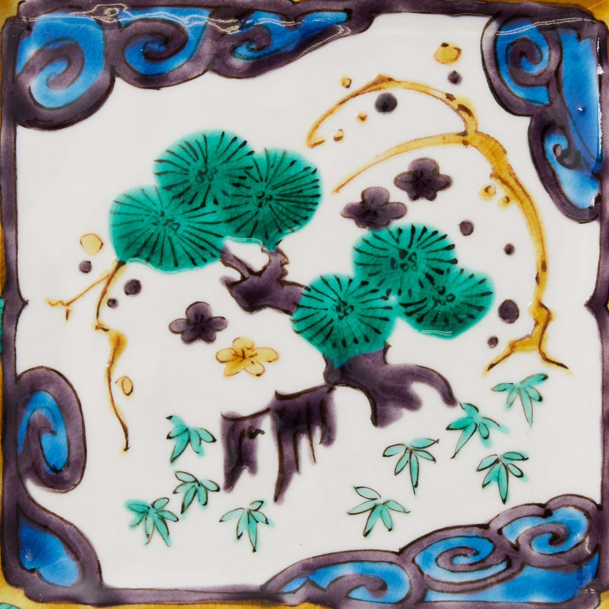 Pine, Bamboo and Plum Patterned Square Plate - Image 4