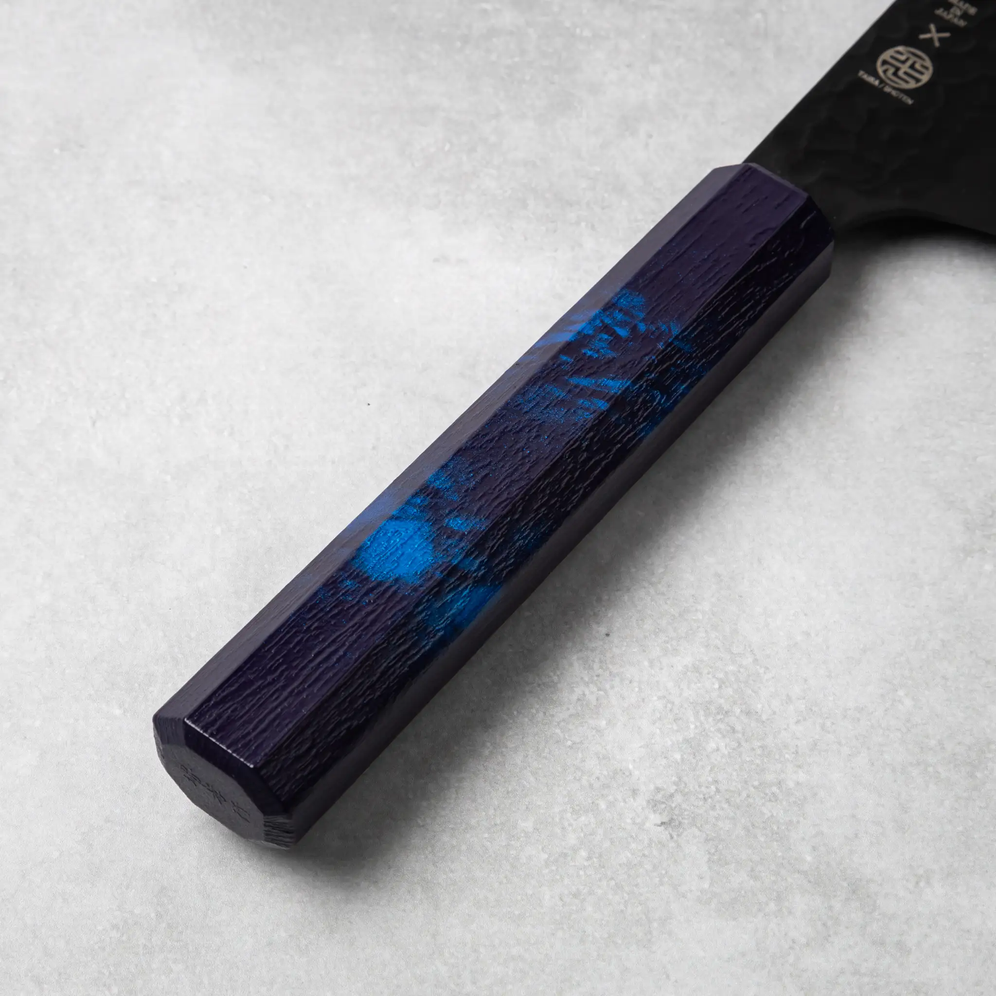 Sakai Takayuki Kurokage VG10 Kengata Chef Knife Blue Handle - Image 3