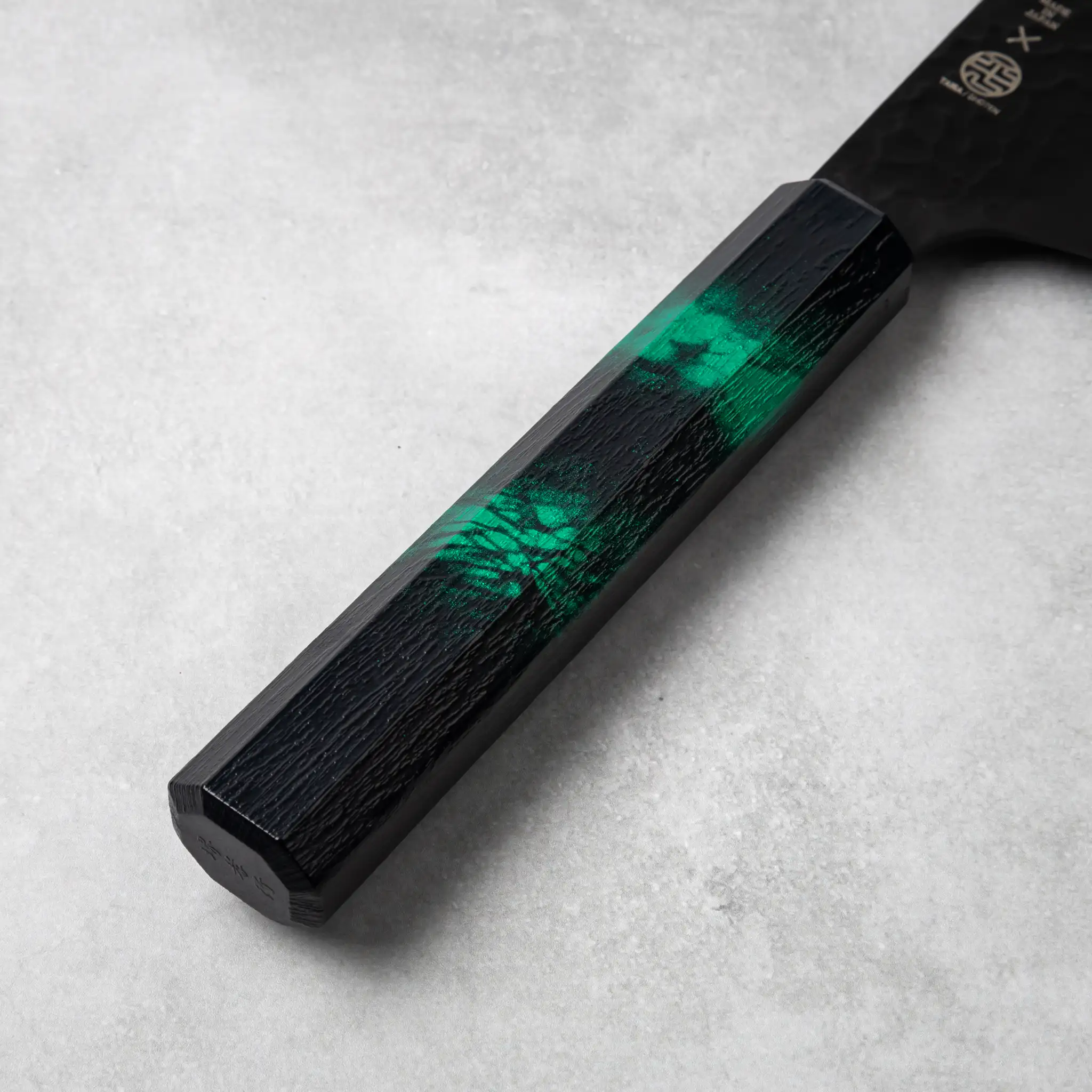 Sakai Takayuki Kurokage VG10 Kengata Chef Knife Green Handle - Image 3