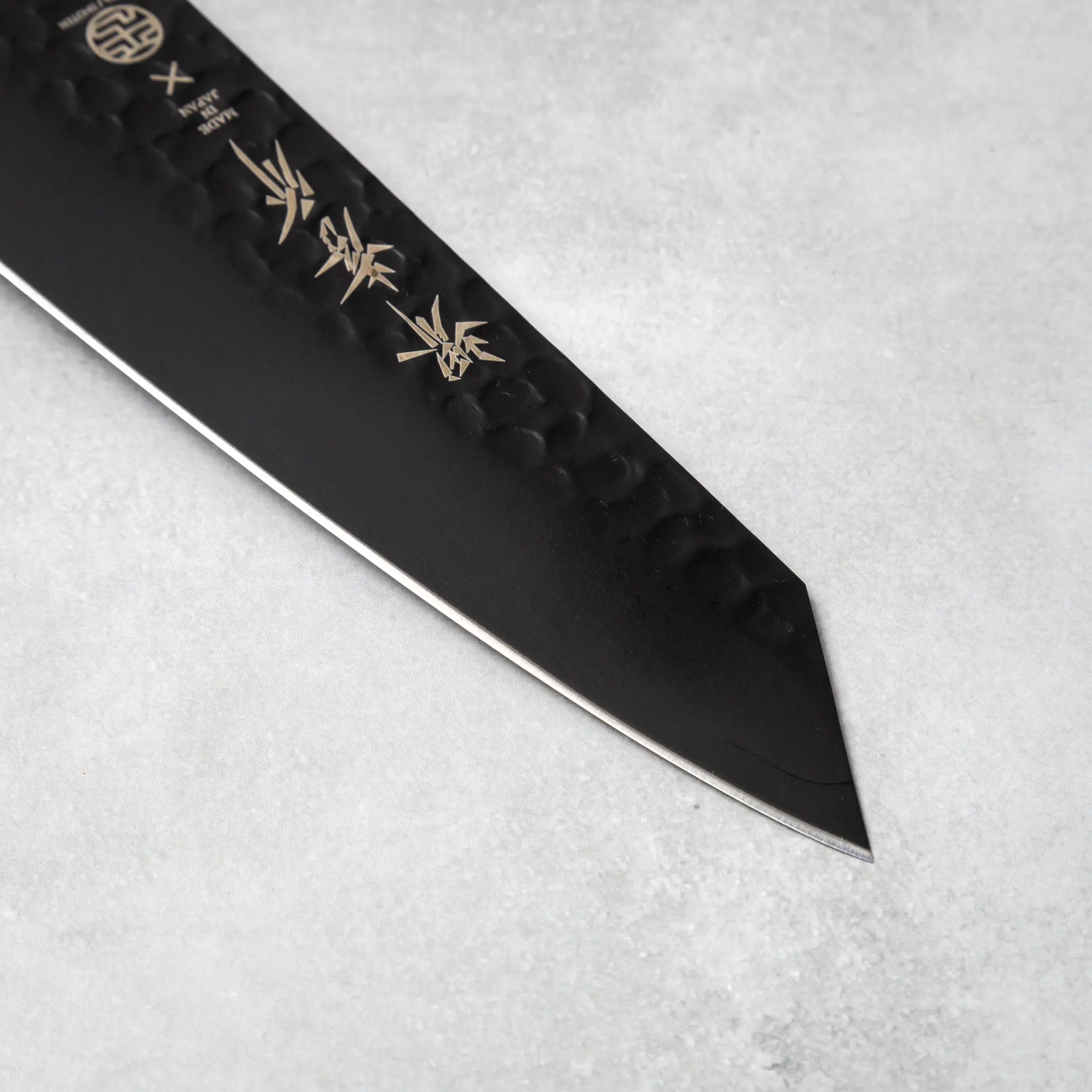Sakai Takayuki Kurokage VG10 Kengata Santoku Knife Green Handle - Image 4