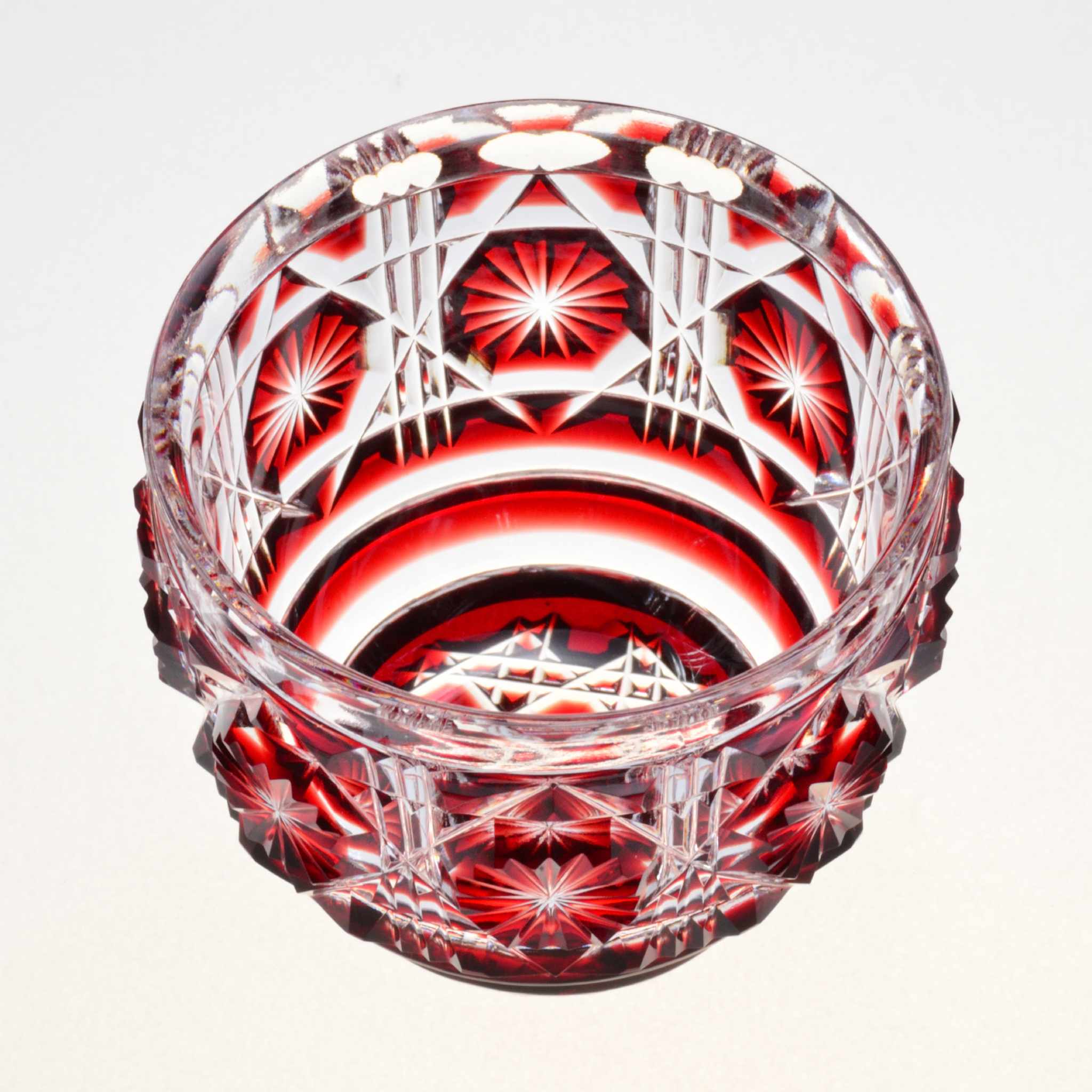 Satsuma Kiriko Large Sake Cup Crimson - Image 3