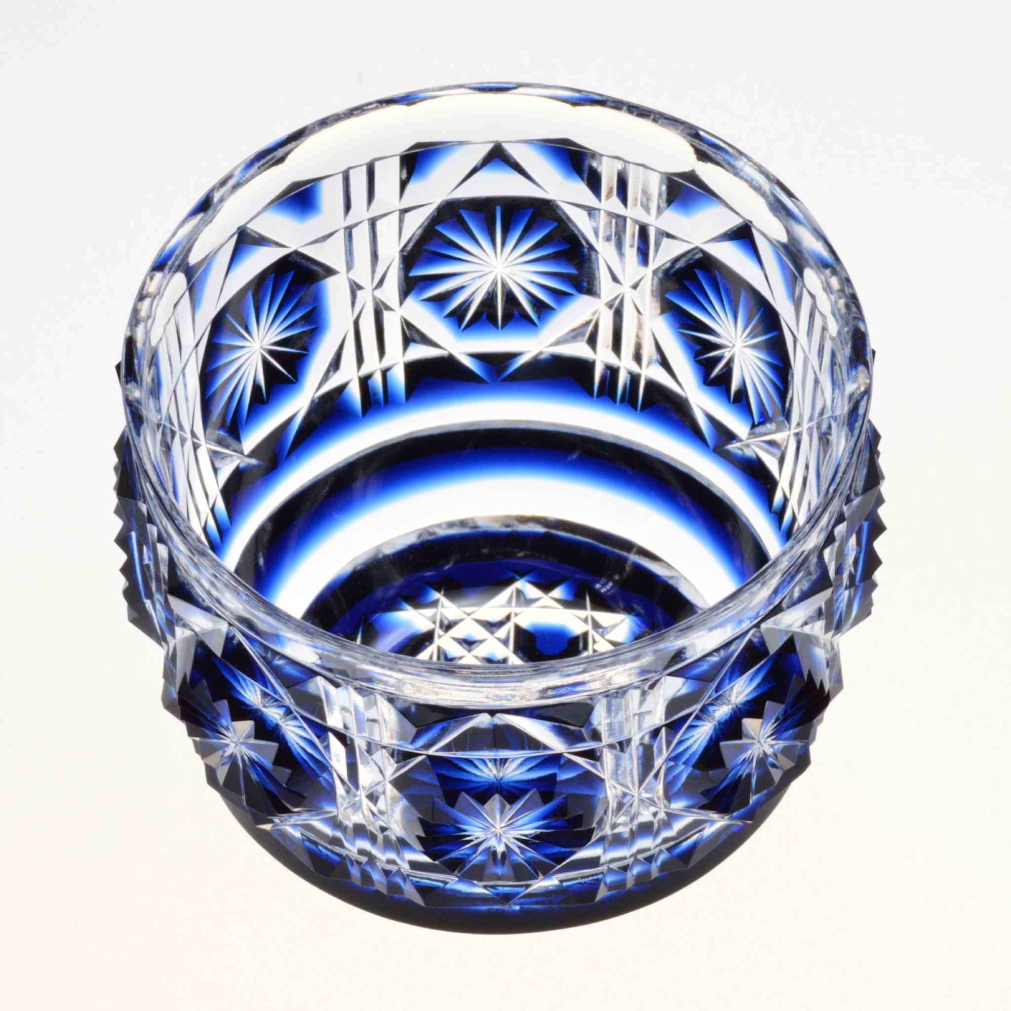 Satsuma Kiriko Large Sake Cup Indigo - Image 3