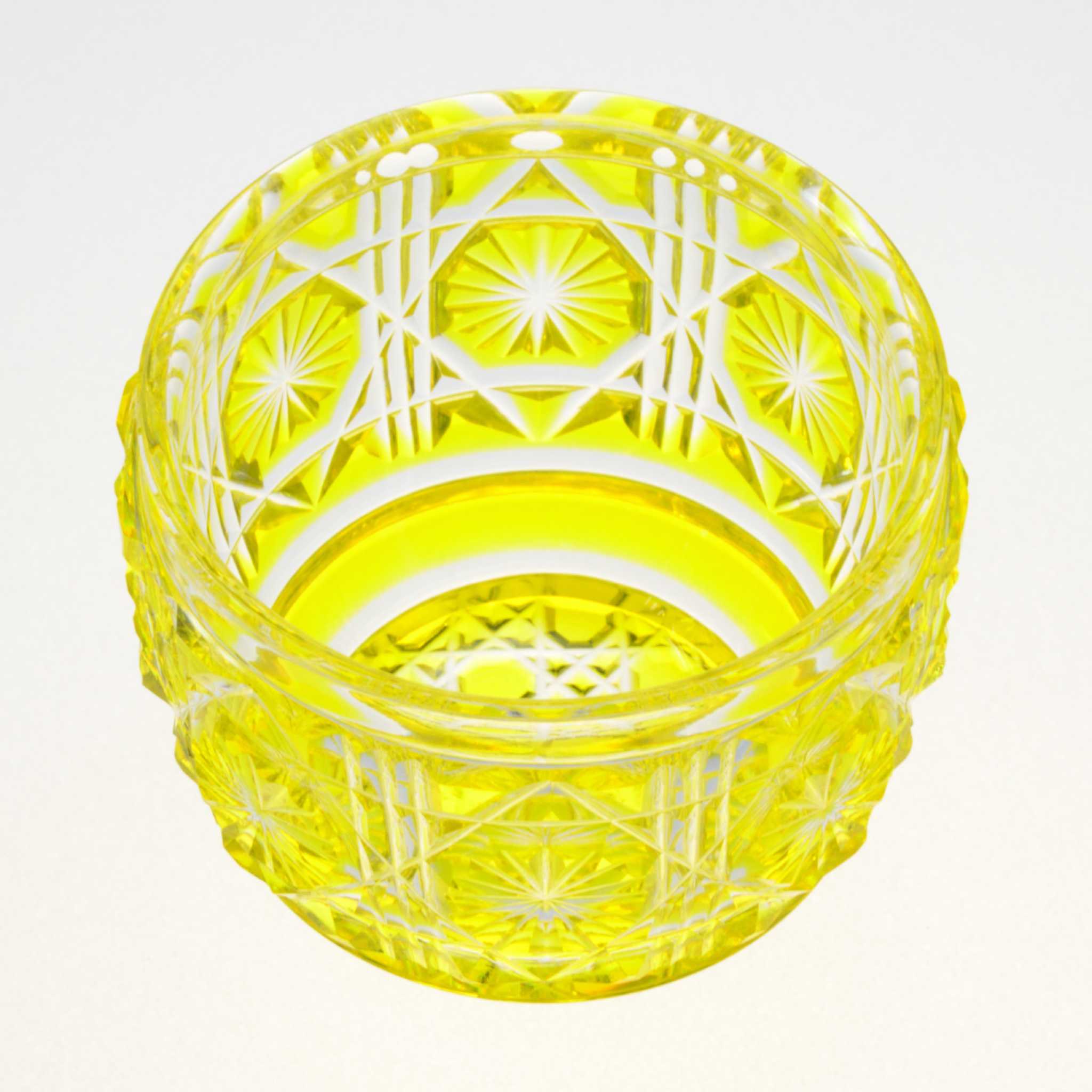 Satsuma Kiriko Large Sake Cup Yellow - Image 3