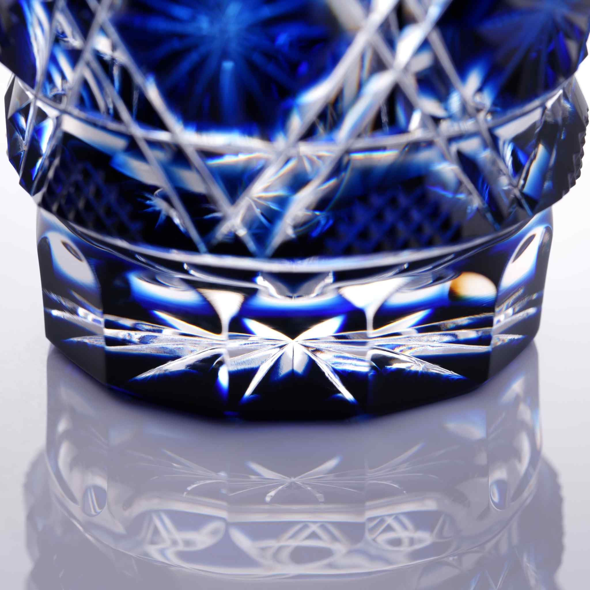 Satsuma Kiriko Sake Glass Indigo - Image 3