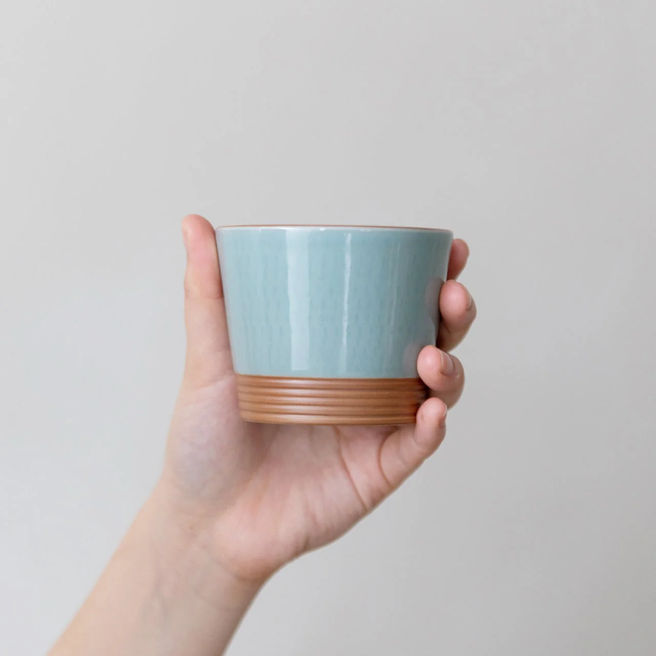 Small Blue Celadon Porcelain Kiyomizu Cup - Image 3