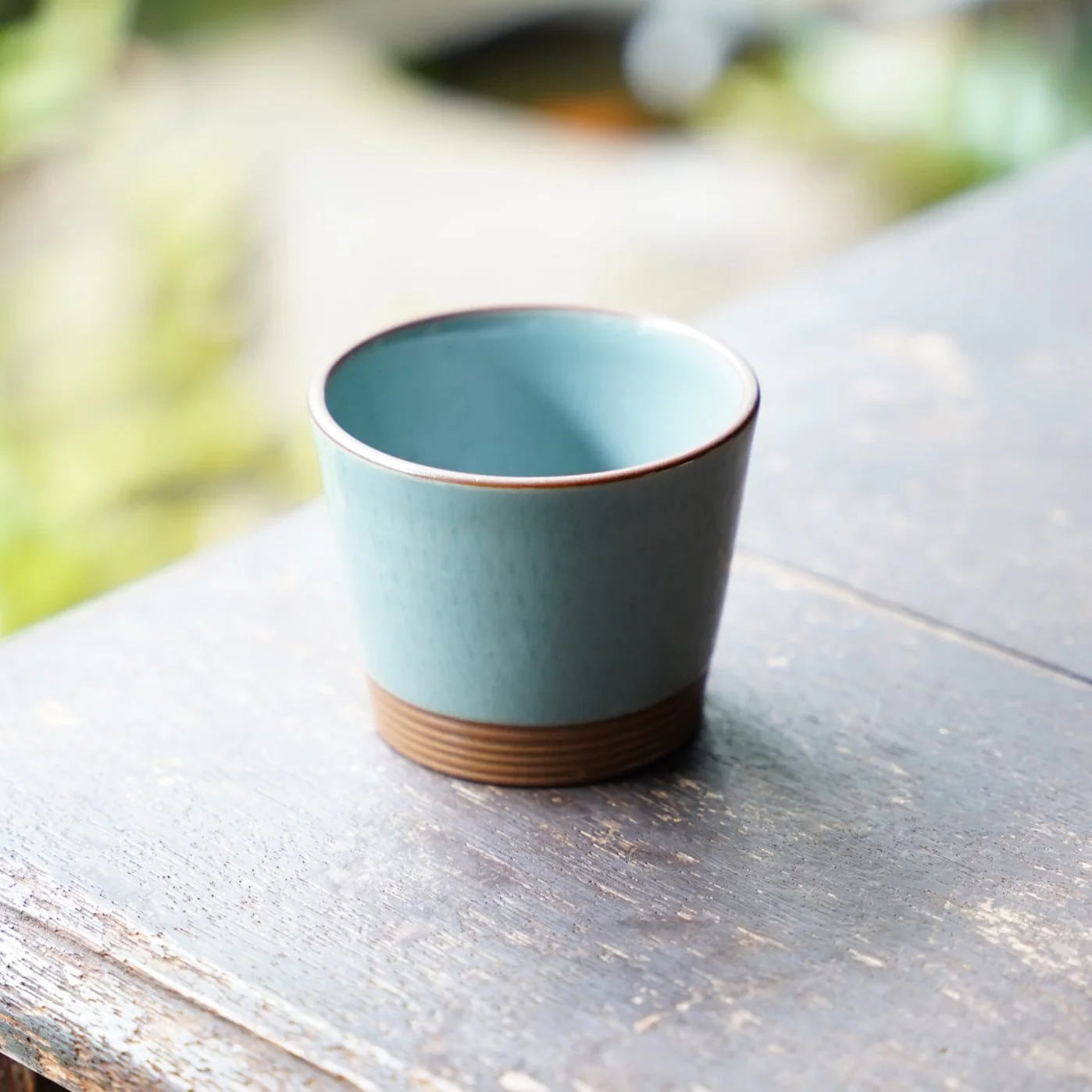 Small Blue Celadon Porcelain Kiyomizu Cup - Image 4